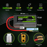 Ovonic 3S 3600mAh 60C 11.1V LiHV Battery for 1/10 Rock Crawler with XT60 Plug