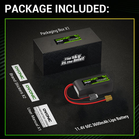Ovonic 3S 3600mAh 60C 11.1V LiHV Battery for 1/10 Rock Crawler with XT60 Plug