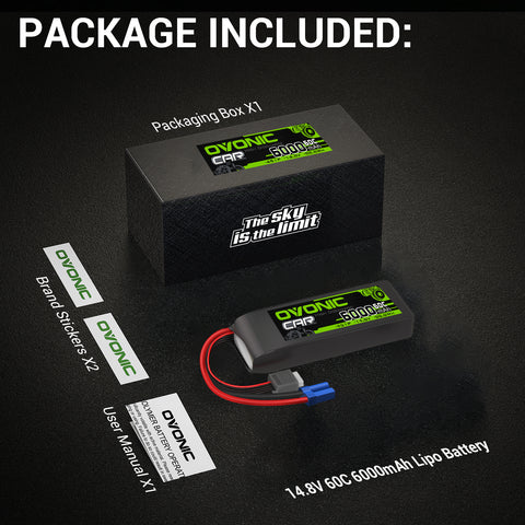 Ovonic 60C 4S 6000mAh LiPo Battery for 1/8 scale RC Car