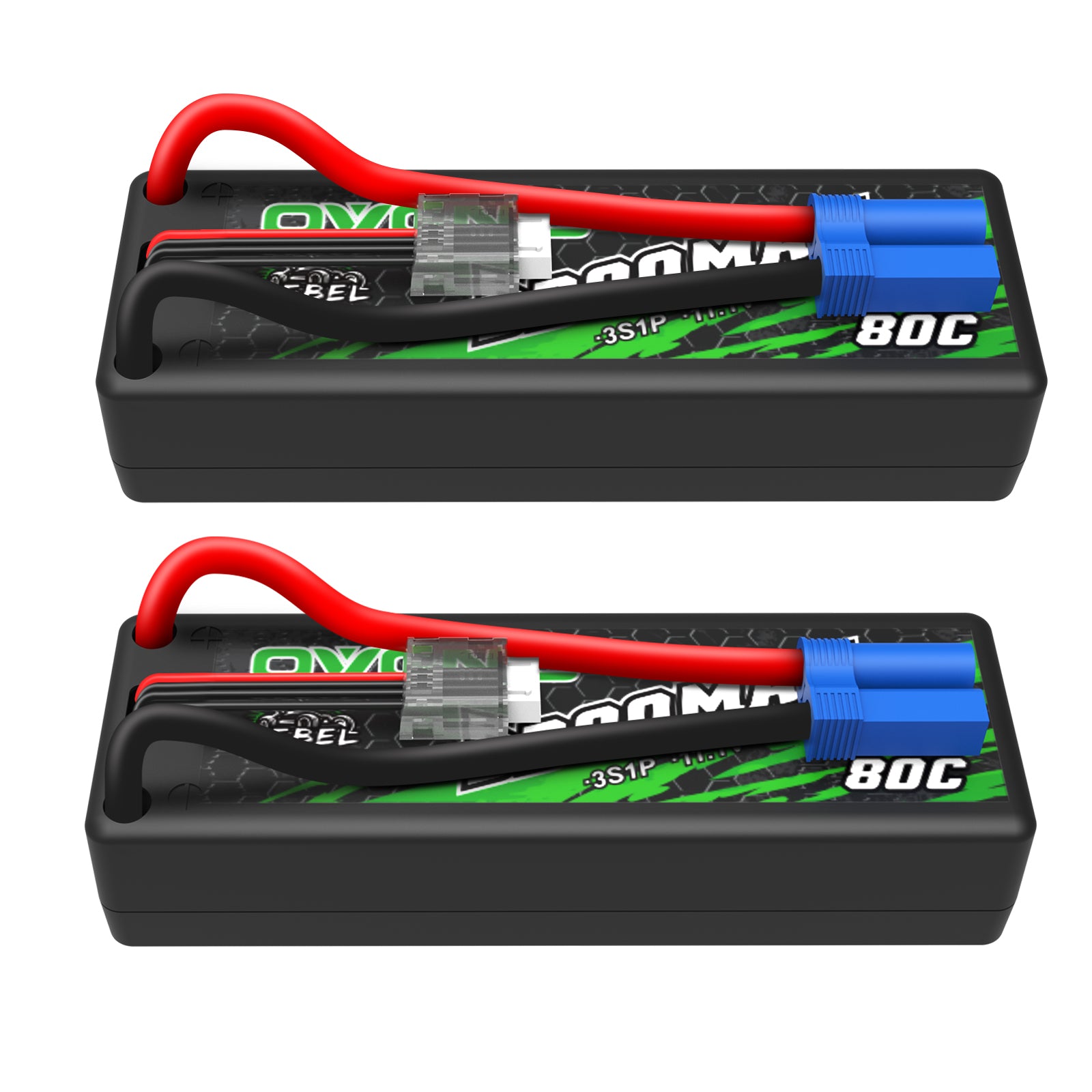 2×Ovonic Rebel 80C 3S 5200mAh 11.1V Hardcase Lipo Battery EC5 For Arrma Cars