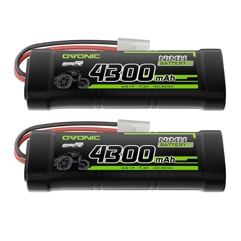 [2-Pack] Ovonic 4300mAh 7.2V 6-Cell NiMH Battery Pack with TMY Connector for RC Cars and Trucks