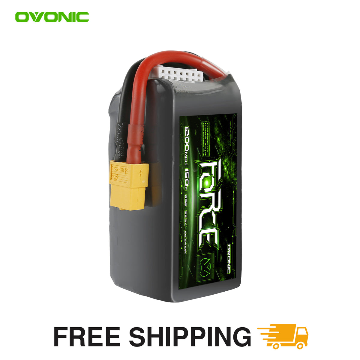 [FREE for First 20 | CODE: PRIMEFREE] [June 22-24] Ovonic Force 6S 1200mAh 150C LiPo Battery with XT60 Plug