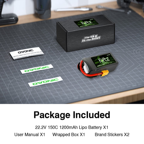 [FREE for First 20 | CODE: PRIMEFREE] [June 22-24] Ovonic Force 6S 1200mAh 150C LiPo Battery with XT60 Plug