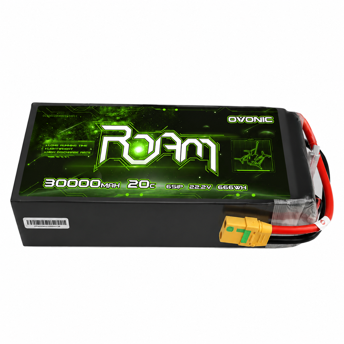 Ovonic ROAM 22.2V 30000mAh 20C 6S1P High-Capacity LiPo Battery Pack with XT90S-F Anti-Spark Connector for Heavy-Lift Industrial UAVs and Maximum Endurance Platforms