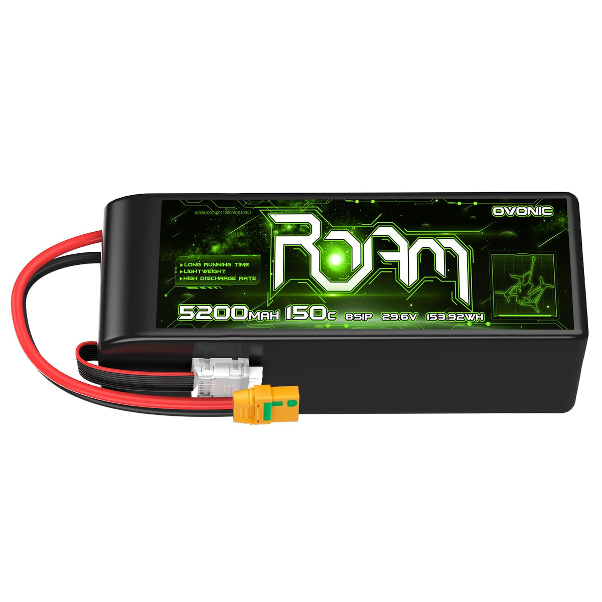 Ovonic Roam Series 8S Lipo Battery 5200mAh 8S1P 150C 29.6V Long Range Lipo Battery with XT90 Anti Spark Plug for 8S Cinelifte Long Range Multirotor X-Class