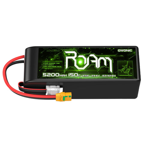 Ovonic Roam Series 8S Lipo Battery 5200mAh 8S1P 150C 29.6V Long Range Lipo Battery with XT90 Anti Spark Plug for 8S Cinelifte Long Range Multirotor X-Class