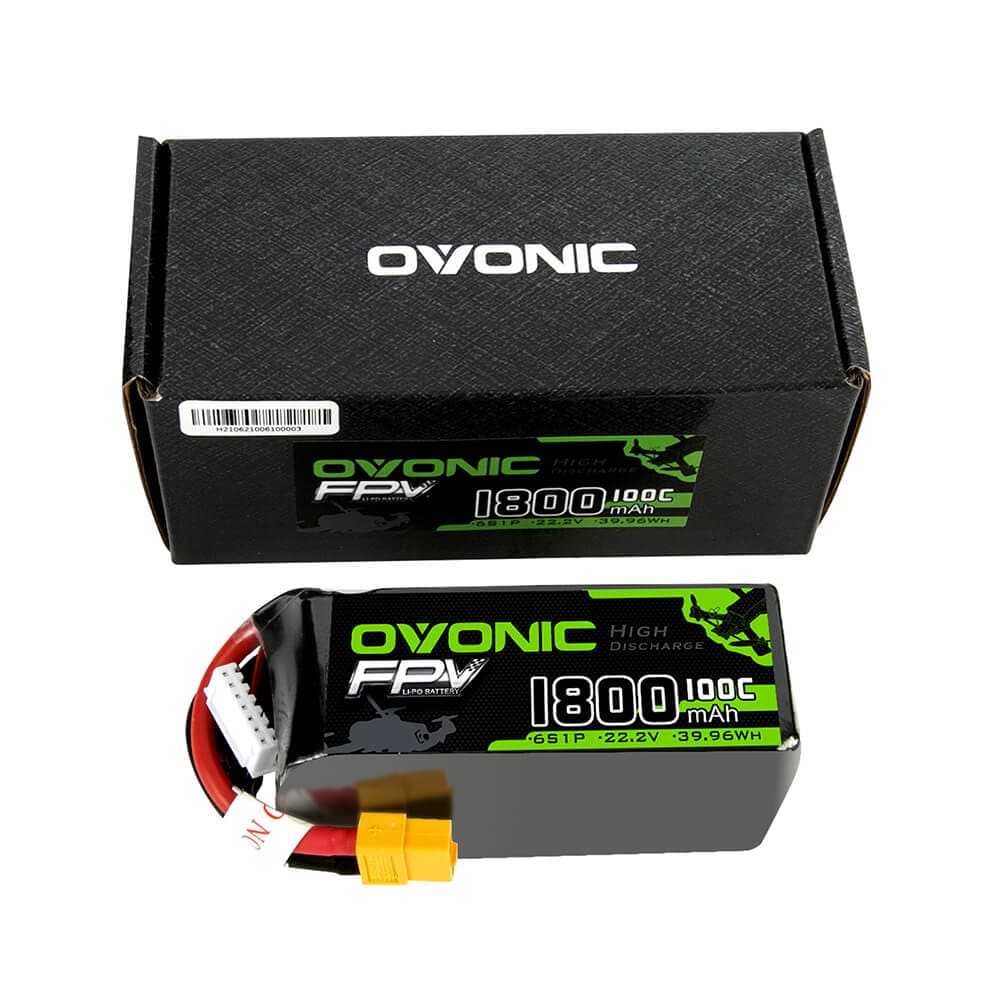 Ovonic 100C 6S 1800mAh 22.2V LiPo Battery for RC aircraft
