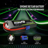 Ovonic 60C 3S 6400mAh 11.1V LiPo Battery Pack with EC5 Plug for ARRMA Car - Ampow