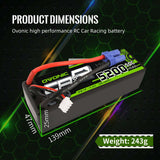 Ovonic 2S 5200mAh 50C 7.4V Hardcase LiPo Battery with EC5 Plug for 1/10 ARRMA Car - Ampow