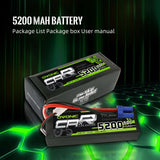 Ovonic 2S 5200mAh 50C 7.4V Hardcase LiPo Battery with EC5 Plug for 1/10 ARRMA Car - Ampow