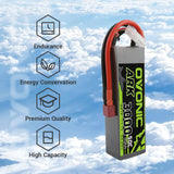 [2 Packs] OVONIC ARK 11.1V 50C 3S 3000mAh Lipo Battery with T Plug for Aircraft - Ampow