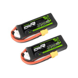 2×OVONIC 11.1V 1400mAh 3S1P 50C Lipo Battery with XT60 & Trx Plug for 1/16 TRA Cars