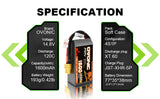 2×Ovonic 120C 14.8V 1600mAh 4S LiPo Battery Pack for FPV Racing with XT60 Plug