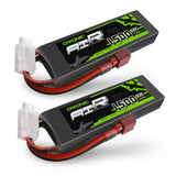 2×OVONIC 7.4V 1500mAh 2S 50C Lipo Battery Pack with Dean Plug