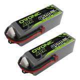 [2 Packs] OVONIC ARK 50C 22.2V 6S 4500mAh LiPo with T Plug for airplane EDF Jet - Ampow
