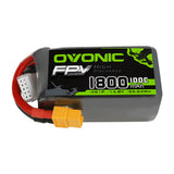 Ovonic 1800mah 4S 14.8V 100C Lipo Battery Pack with XT60 Plug for FPV - Ampow