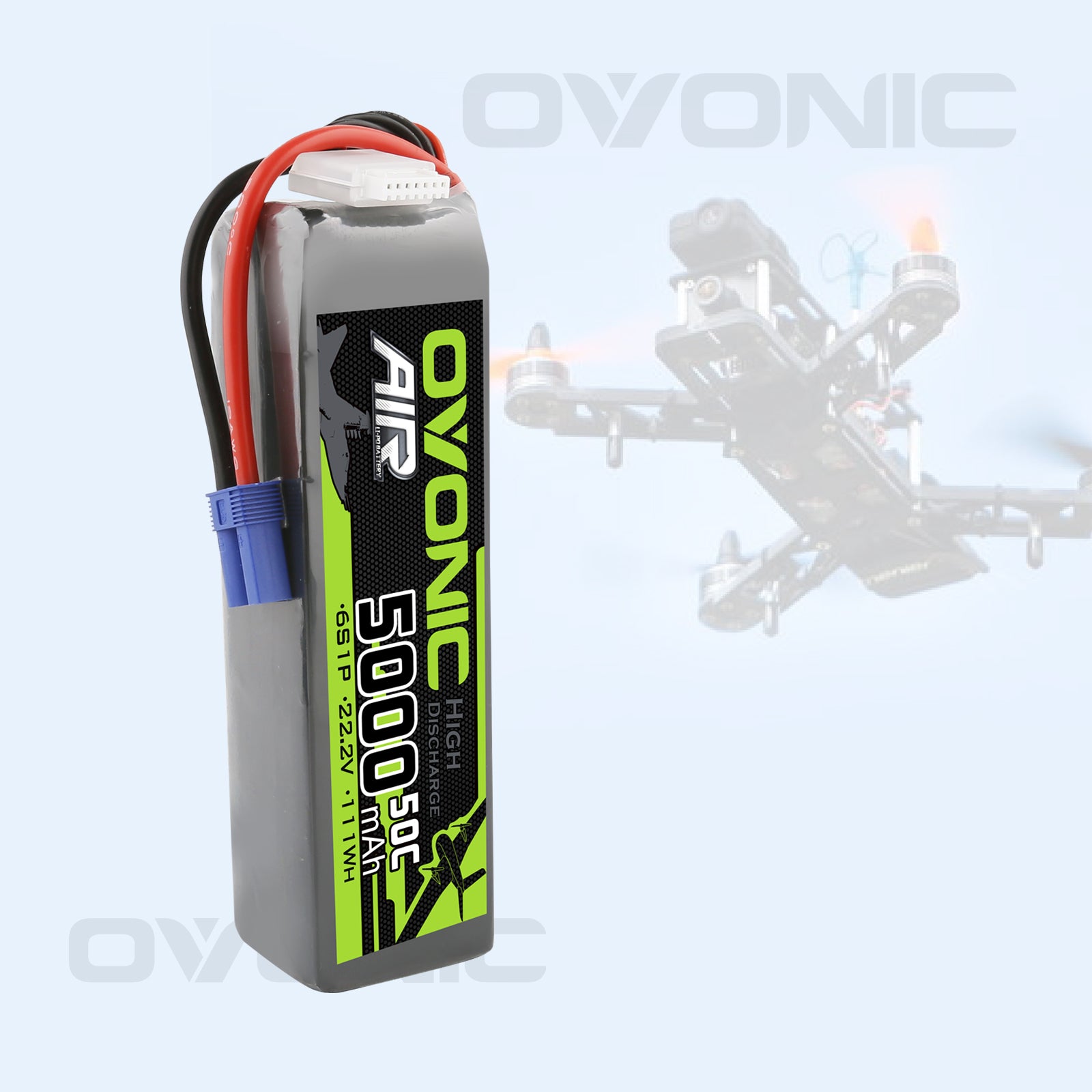 Ovonic 5000mah 6S 22.2V 50C Lipo Battery Pack with EC5 Plug for Airplane&Heli 1/10 SENTON 6S