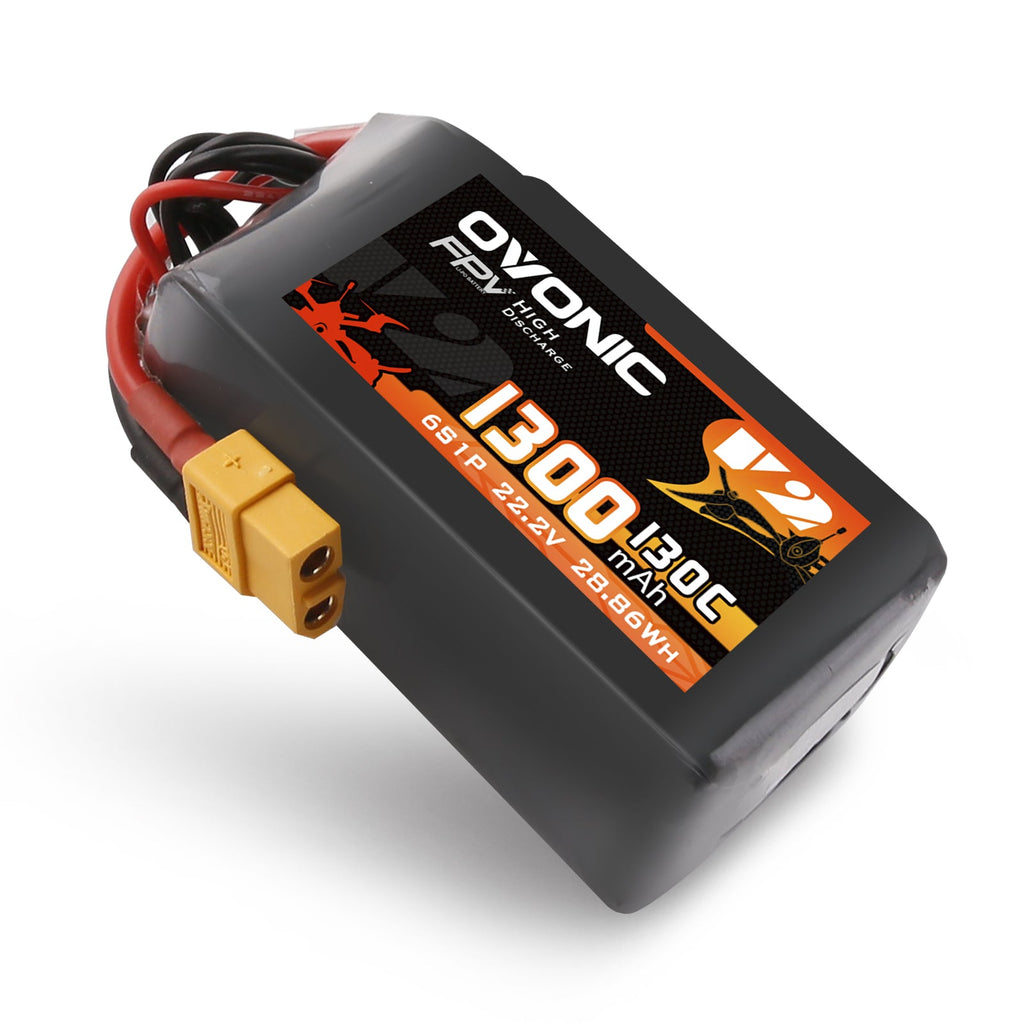 2X Ovonic Rebel HV 22.8V 120C 1300mAh 6S Lipo Akku XT60 für 5'' 6'' 'FPV drone 2X Ovonic Rebel HV 22.8V 120C 1300mAh 6S Lipo Akku XT60 für 5'' 6'' 'FPV drone