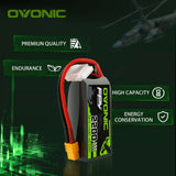 OVONIC 4S 2200mAh 14.8V 35C Lipo Battery With XT60 Plug For Long Range FPV - Ampow