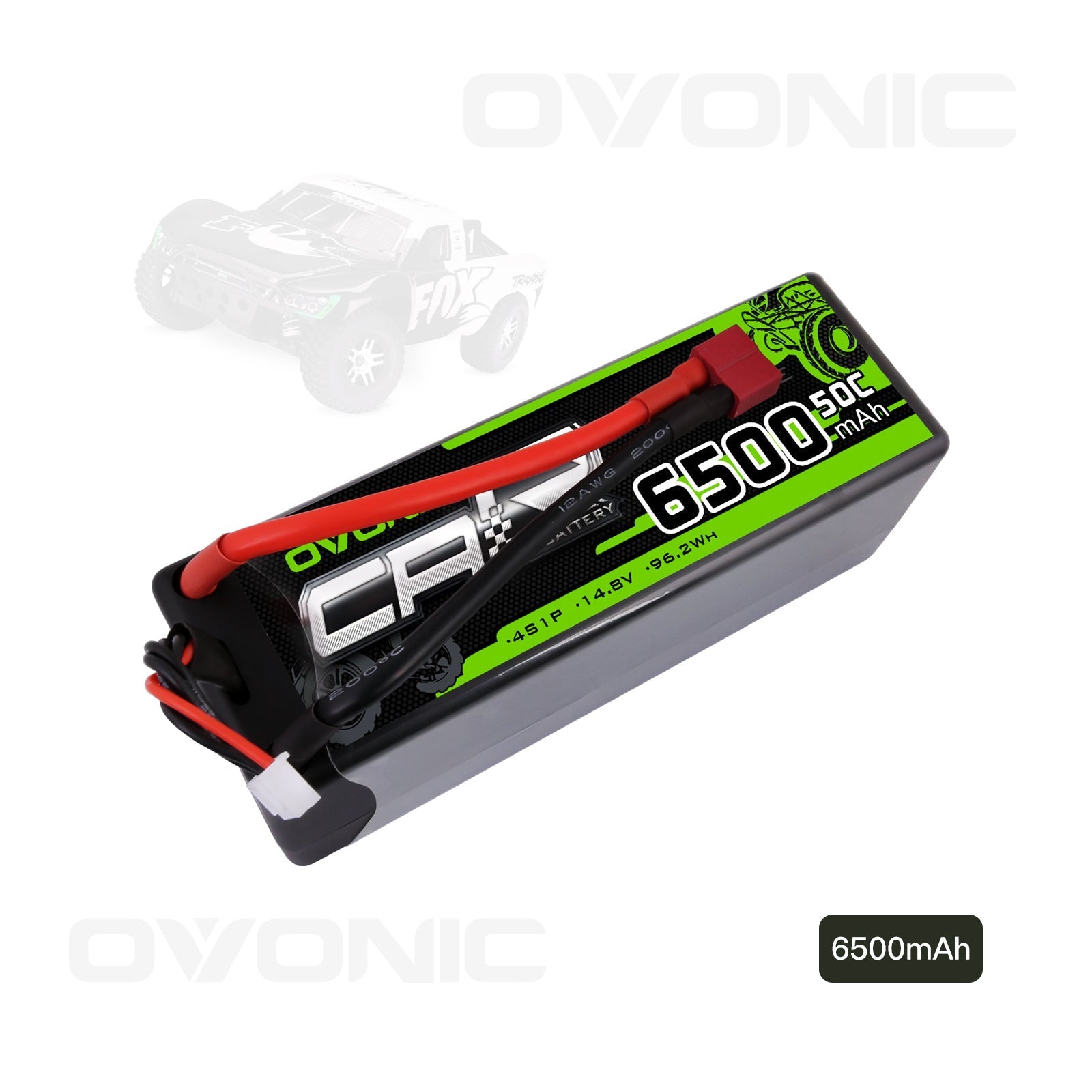 OVONIC Hardcase 14.8V 50C 6500 mAh 4S LiPo Battery Pack 14# with Deans Plug - Ampow