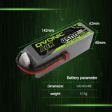 [2 Packs] OVONIC ARK 50C 22.2V 6S 4500mAh LiPo with T Plug for airplane EDF Jet - Ampow