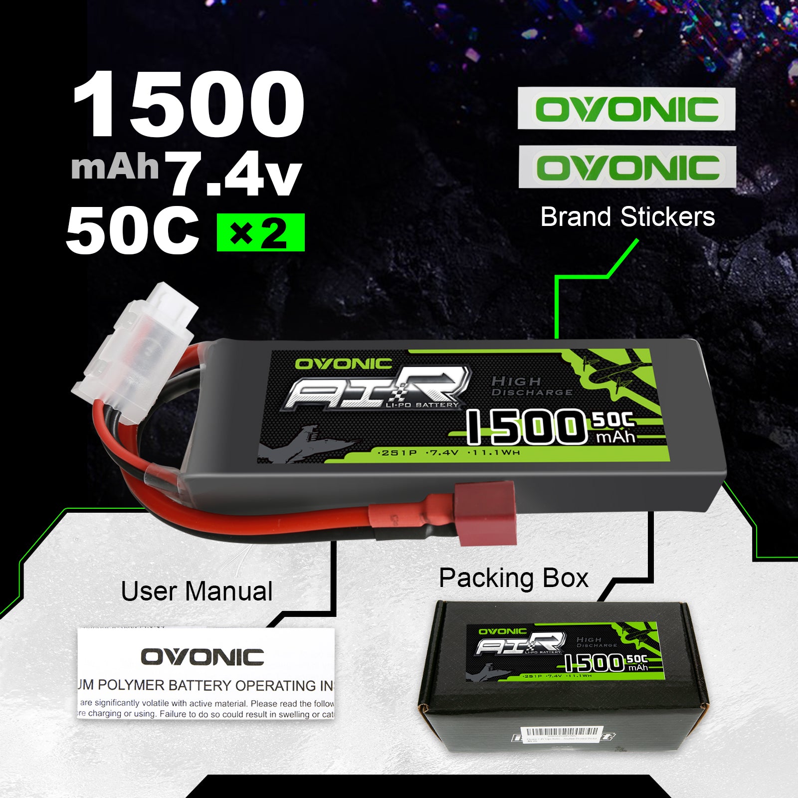 Lipo 7.4V 1500 mAh pour RC véhicules - Batterie pour WLtoys