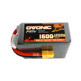 2×Ovonic 120C 6S 1600mAh LiPo Battery 22.2V for FPV Racing with XT60 Plug