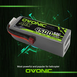 [2 Packs] OVONIC ARK 50C 22.2V 6S 4500mAh LiPo with T Plug for airplane EDF Jet - Ampow