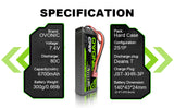 Ovonic 80C 6700mAh 2S 7.4V Hardcase LiPo Battery for 1/10 Stampede Slash Car(2packs) - Deans Plug