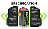 OVONIC 18.5V 1550mAh 5S 100C LiPo Battery Pack with XT60 Plug for FPV Flying