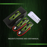 [2 Packs] OVONIC ARK series 11.1V 2200mAh 3S 25C Lipo Battery with Deans for Glider, Park flyer - Ampow