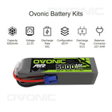 Ovonic 5000mah 6S 22.2V 50C Lipo Battery Pack with EC5 Plug for Airplane&Heli 1/10 SENTON 6S