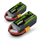 2×OVONIC 22.2V 100C 6S 1000mAh LiPo Battery Pack with XT60 Plug for Freestyle