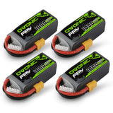 4×OVONIC 100C 6S 1000mAh 22.2V LiPo Battery Pack XT60 Plug for Freestyle
