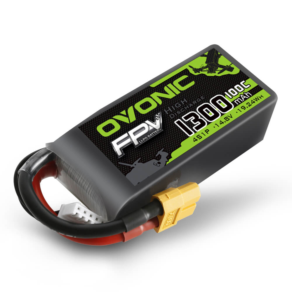 OVONIC 4S 1300mAh LiPo Battery 100C 14.8V Pack for FPV