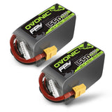 2×Ovonic 1550mAh 6S 100C 22.2V LiPo Battery Pack with XT60 Plug