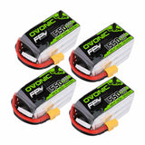 4×Ovonic 100C 1550mAh 6S LiPo Battery 22.2V Pack with XT60 Plug