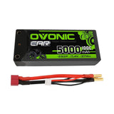 Ovonic 100C 7.4V 5000mAh 2S2P Hardcase Shorty LiPo Battery with 4mm Bullet for 1/10 RC Buggy Truck - Ampow