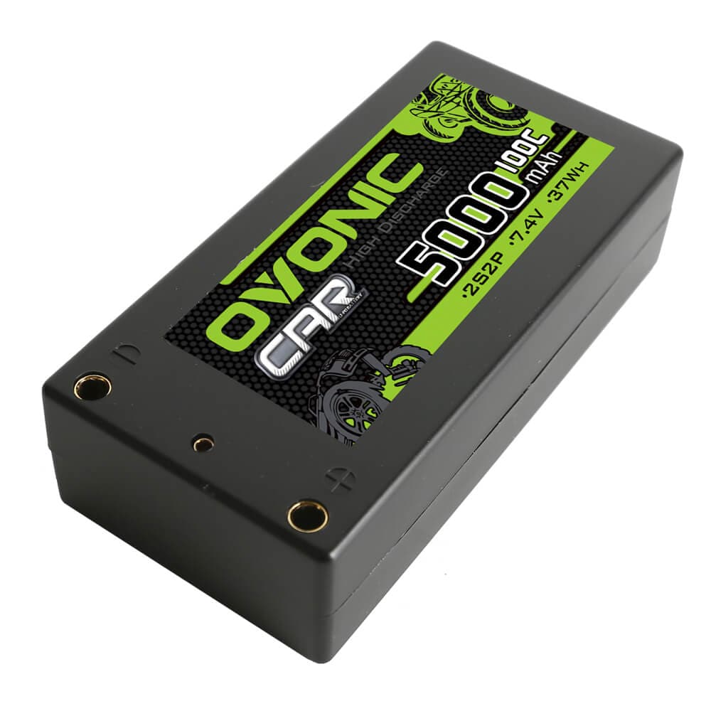 OVONIC 2S 5000mAh LiPo Battery 50C 7.4 V HardCase with Dean Plug for HPI  MST AE - US Warehouse