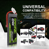 2x Ovonic 100C 2S1P 5200mAh 7.4V LiPo Battery for RC Car - Deans Plug