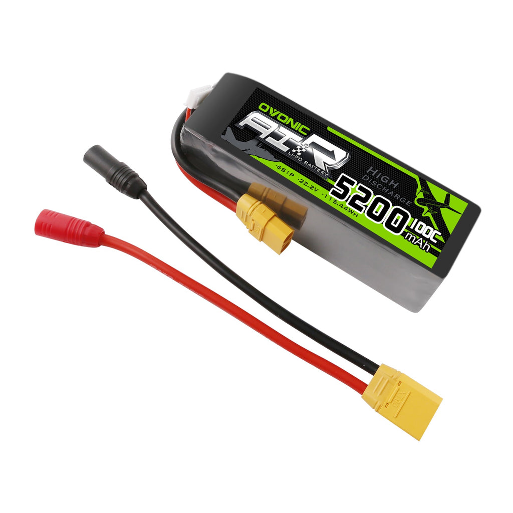 OVONIC 6S LiPo Battery 5200mAh 22.2V 130C - XT90 Connector For RC Cars, Drones