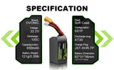 2x Ovonic 100C 6S 650mah Lipo Battery 22.2V Pack with XT30 Plug for fpv airplane
