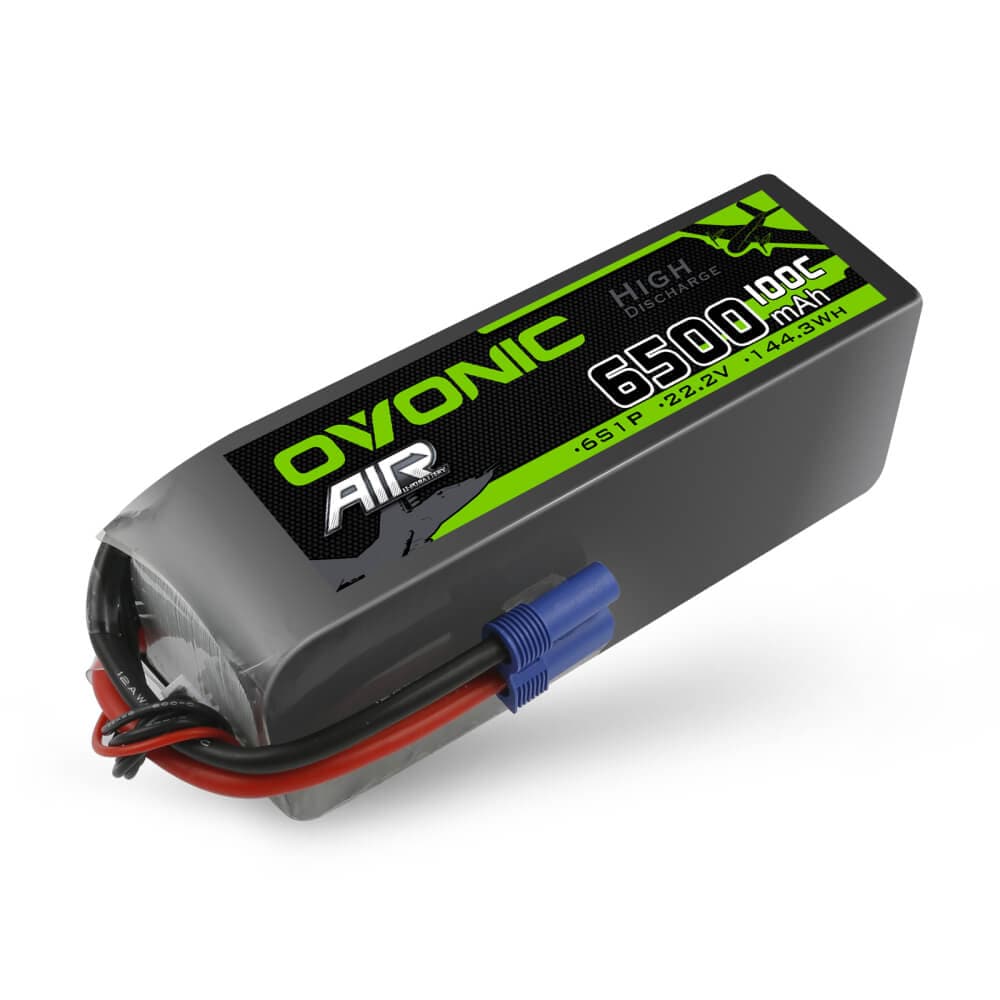 Ovonic 100C 22.2V 6500mAh 6S1P Lipo Battery with EC5 Plug for 1/7 to 1/8 1/10 Arrma car