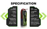 Ovonic 100C 9000mAh 4S LiPo Battery 14.8V with EC5 Plug for RC car