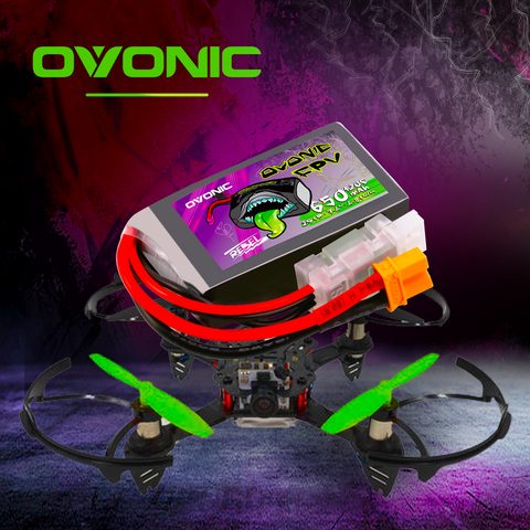 2×Ovonic Rebel 2.0 120C 2S 650mah Lipo Battery 7.4V Pack with XT30 Plug