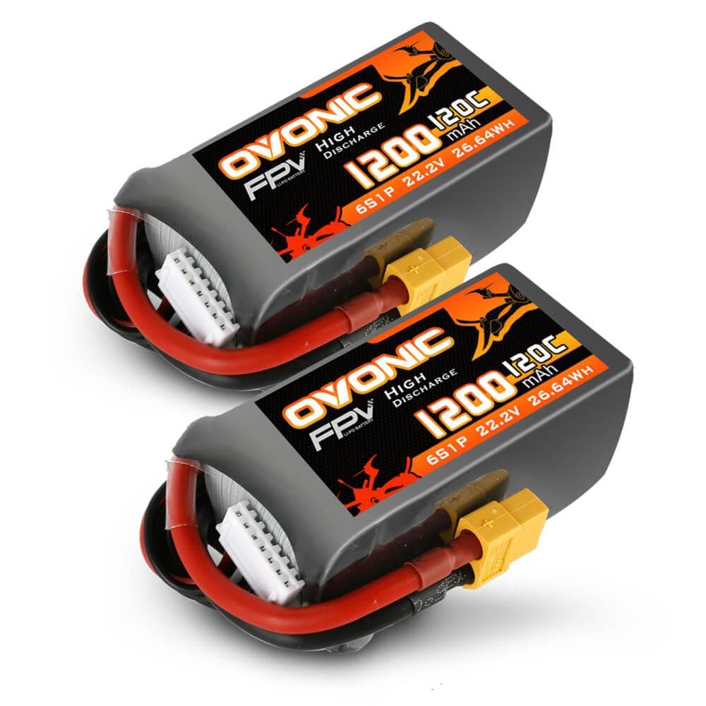 Ovonic 120C 22.2V 6S 1200mAh LiPo Battery for FPV racing