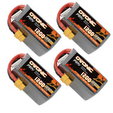 [4 Packs] Ovonic 120C 22.2V 6S 1200mAh LiPo Battery with XT60 Plug for FPV Racing - Ampow