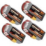 4×Ovonic 120C 4S 1300mAh LiPo Battery 14.8V XT60 for FPV Racing