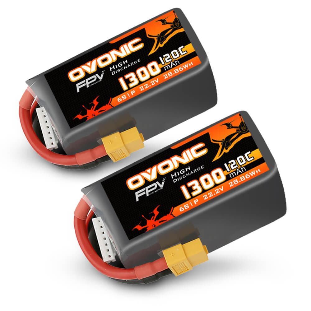 Ovonic 120C 6S 1300mAh 22.2V LiPo Battery Pack for FPV Racing