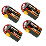 [4 Packs] Ovonic 120C 6S 1300mAh 22.2V LiPo Battery Pack for FPV Racing - XT60 Plug - Ampow